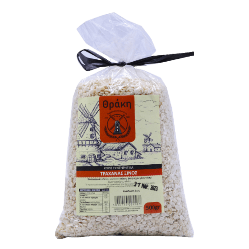 Trahanas Sauer (500g) Thraki von Thraki bei Araxxon  - Hochwertiges griechisches Produkt.   Trahanas Sauer (500g) Thraki από Thraki στο Araxxon  - Αυθεντικό ελληνικό προϊόν.